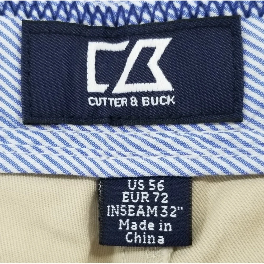 NWT Cutter & Buck Beckett Dress Pant Sand Khaki Men's 56 x 32 Cotton
